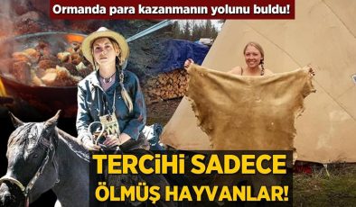 Tercihi sadece ölmüş hayvanlar! Ormanda para kazanmanın yolunu buldu