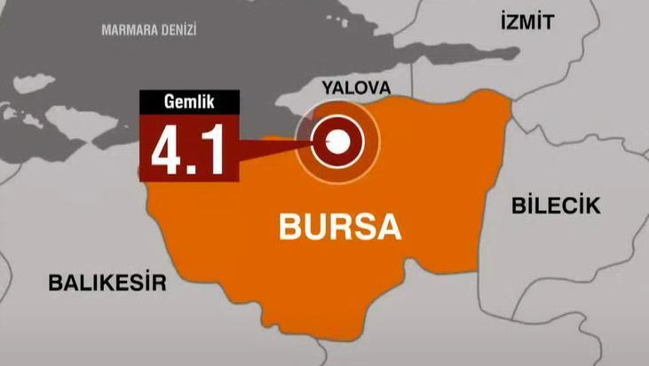 Son dakika: Bursa’da 4.1 büyüklüğünde deprem